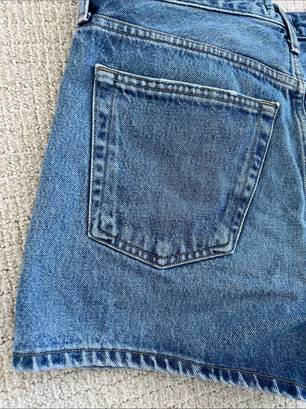 🔥 AGOLDE Parker Long Denim Shorts in Occurrence High Rise Size 26 Excellent Cond